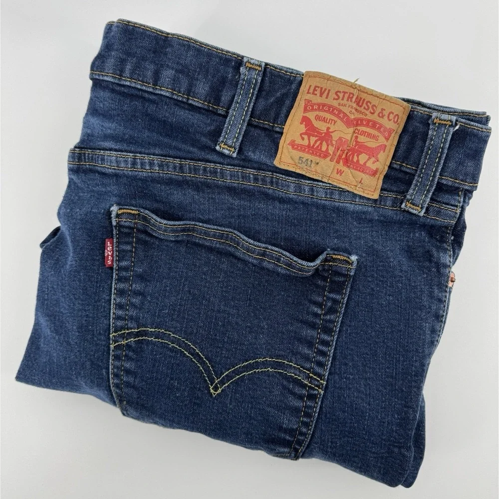 Levi's‎ 541 Size 46x32 Blue Denim Jeans Regular Fit Straight Leg Red Tab
